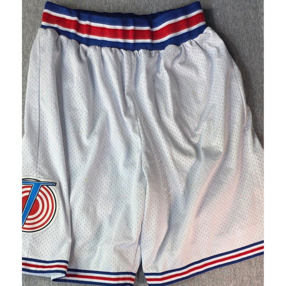 Space Jam Tune Squad Basketball Shorts White Mesh Mens Large Movie Promo